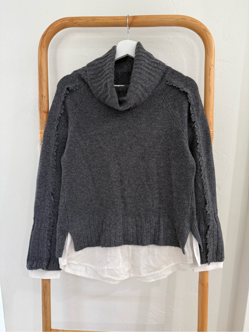 Brochu Walker Jolie Sweater Layered Looker Fringe Turtleneck